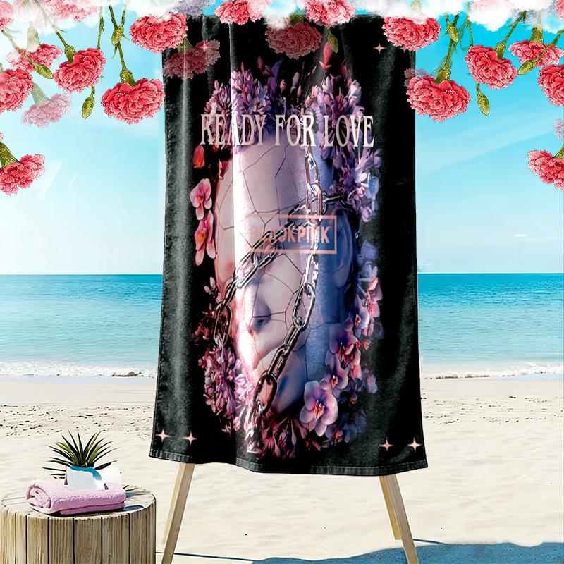 Vibrant Pink Vibes beach towel soft Beach towel for vacation photos Absorbent bath towel swim Outdoor pool towel Travel and vacation towels Comfort