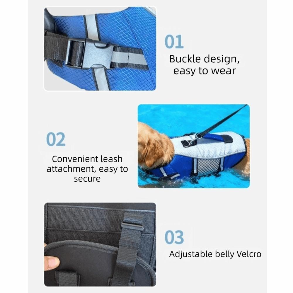 Reflective Dog Life Jacket Breathable Pet Life Preserver Dog Surfing Clothes  Outdoor Beach
