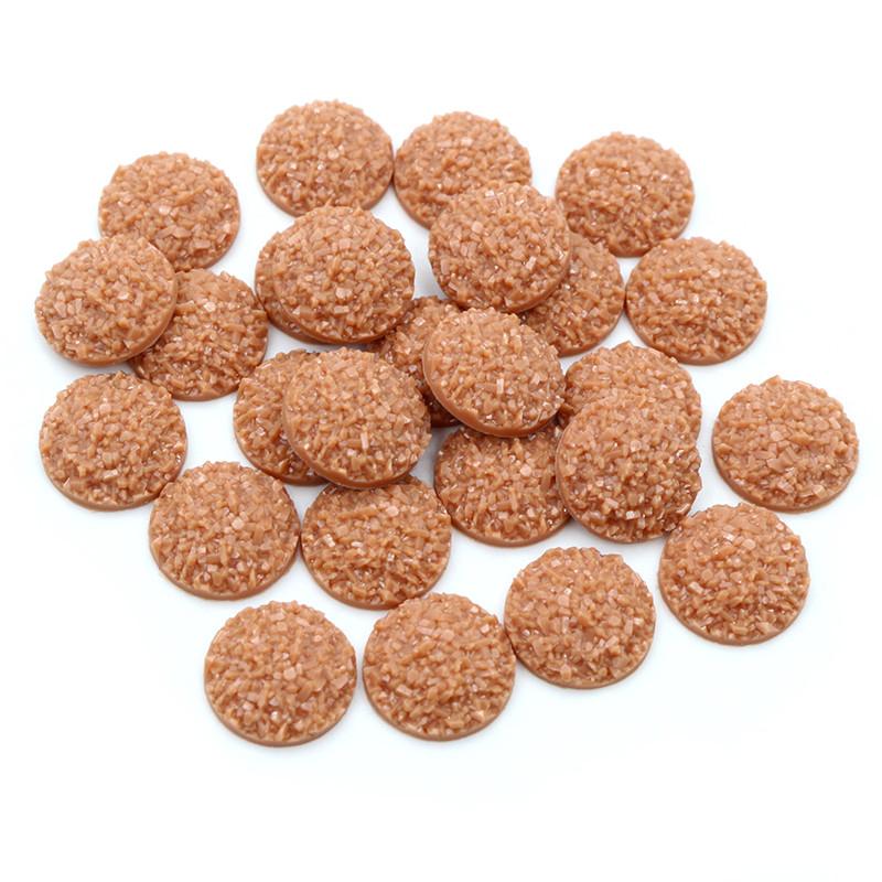 Natural Ore Druzy 8mm 10mm 12mm 40pcs Multi-Color Flat Back Resin Cabochons Dome For Bracelet Earrings DIY Jewelry Findings