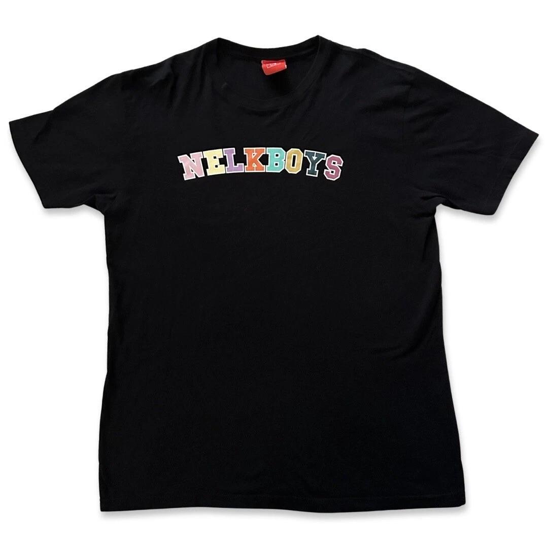 

Nelkboys Retro Streetwear Print Black Shirt Mens Size L 4XL