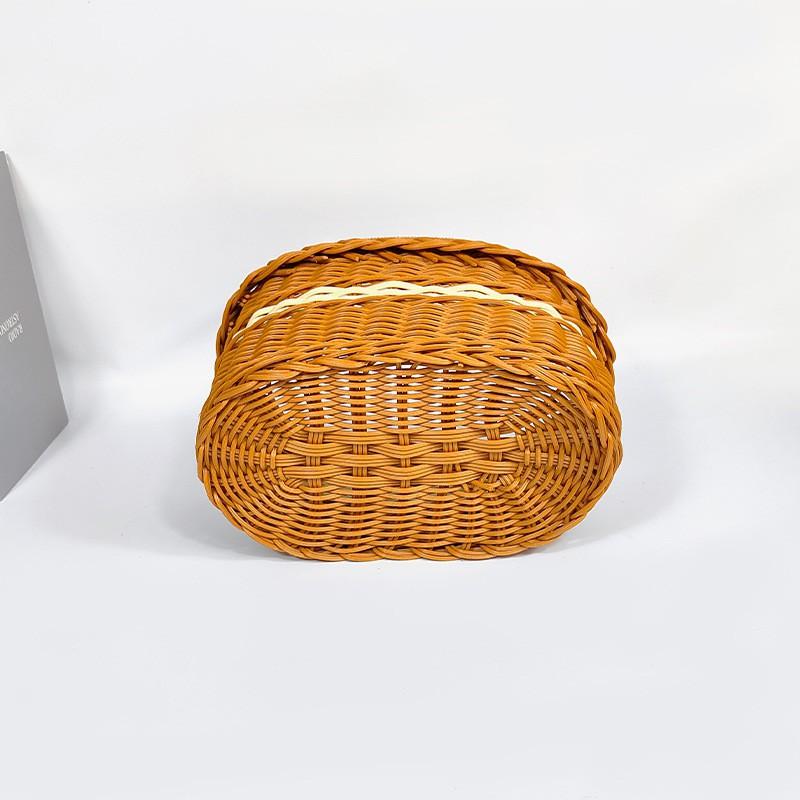 Oval Woven Handheld Picnic Basket Fruit Picking Floral Arrangement Small Storage Organizer