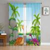 Dinosaur Virgin Forest Sheer Curtains For Living Room Bedroom Tulle Window Drapes For Kitchen Decoration