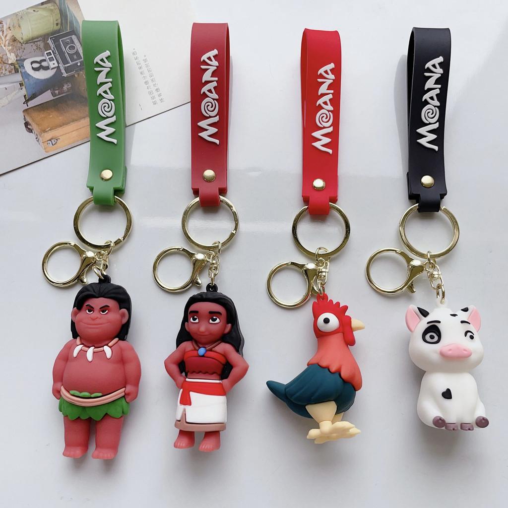 Moana Pua Maui Hei Hei Keychain Cartoon Pendant Toy Bag Decoration Gift Kids
