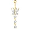 Heart-Shaped Rhinestone Belly Button Ring 5-Piece Set