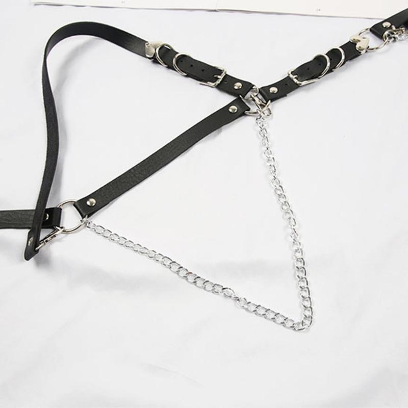 Punk Leather Waist Chain Belt Layered Ring Belly Chains Dance Body Accessories for Women and Girls