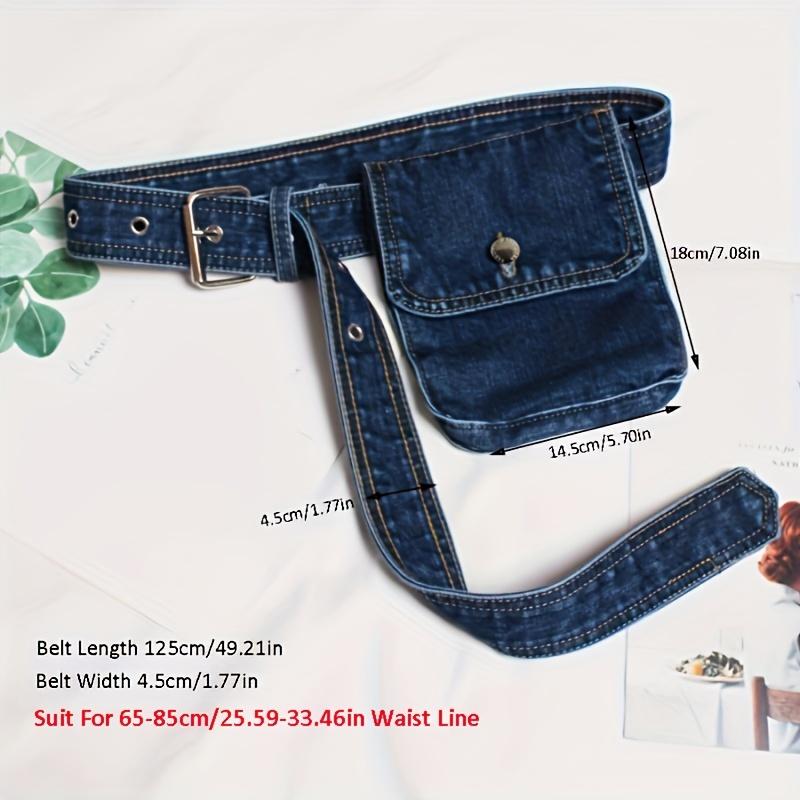 1pcs Women's Denim Waist Belt with Alloy Accent for Coats Casual Wear Decorative Waist Pouch Clothing Decoration