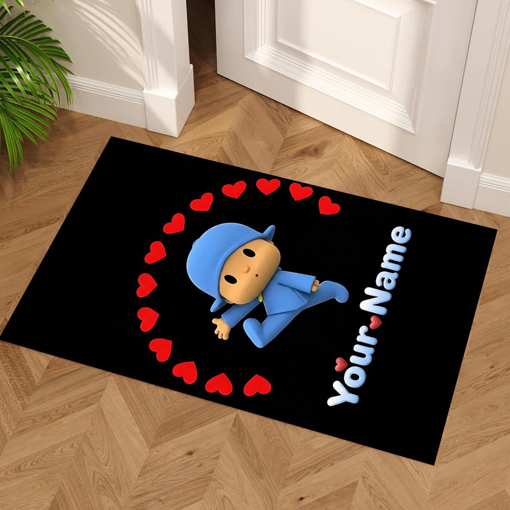 Pocoyo Customizable Name Area Rug Perfect for Balcony Outdoor Bedrooms Foyer Antislip Carpet Decorate Offices Wedding Party Gift