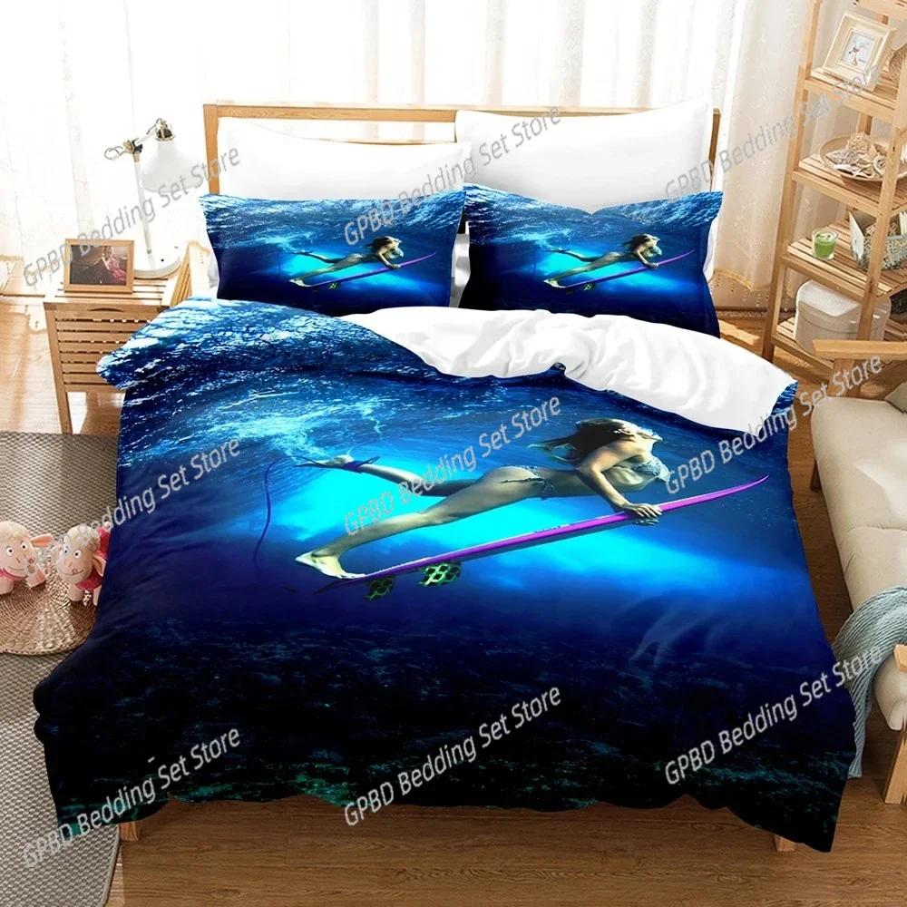 3Dsurf On The Sea Bedding Sets Duvet Cover Set With Pillowcase Twin Full Queen King Bedclothes Duvet Cover