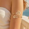 Brățară Cuff Spirală pentru Braț Superior, Brățară Bangle Deschisă Coil cu Strass Minimalist, Bijuterie Reglabilă pentru Braț