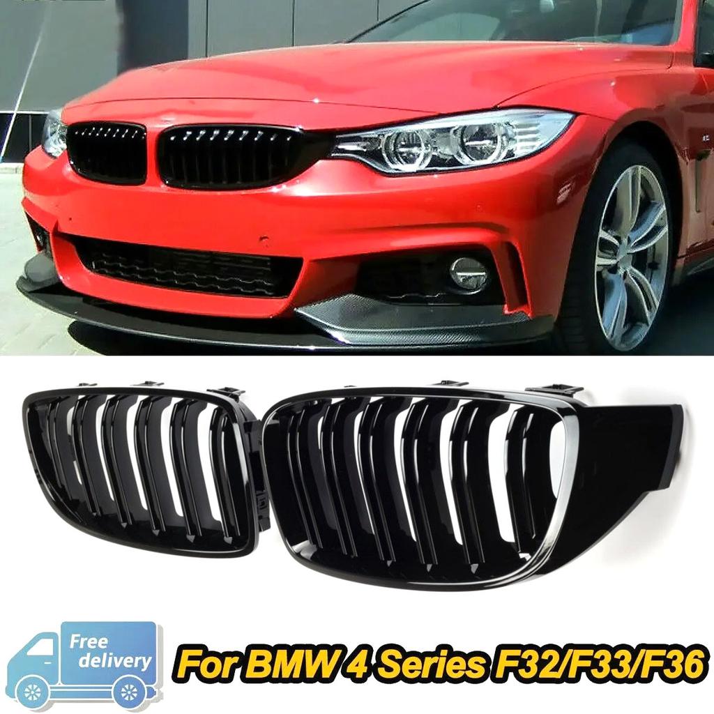 Car Front Bumper Grille Racing Grill For BMW 4 Series F32 F33 F36 M3 F80 M4 F82 12-18 Dual-Slat Glossy Black Accessories