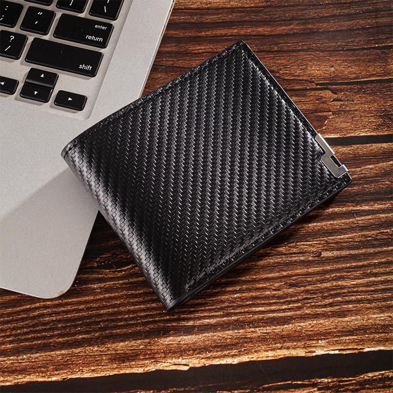 

Men s Carbon Fiber Minimalist Wallet - Ultra-thin Multifunctional ID Card Holder and Coin Purse чёрный
