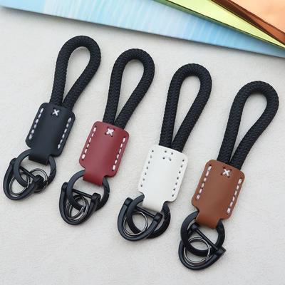 Braided Rope Leather Keychain Handmade Gift Bag Pendant High Quality Couples Keychain