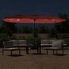 VidaXL Double Head Garden Parasol with LED, Patio Sunshade, Sun Shelter, Beach Parasol Terrace Outdoor, 362958