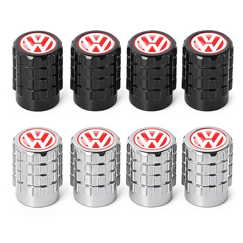 4Pcs Metal Car Tire Valve Stem Caps Auto Accessories For Volkswagen VW R Line Jetta GTI Golf 5 7 Caddy Passat b6 b8 Tiguan Polo Sx5