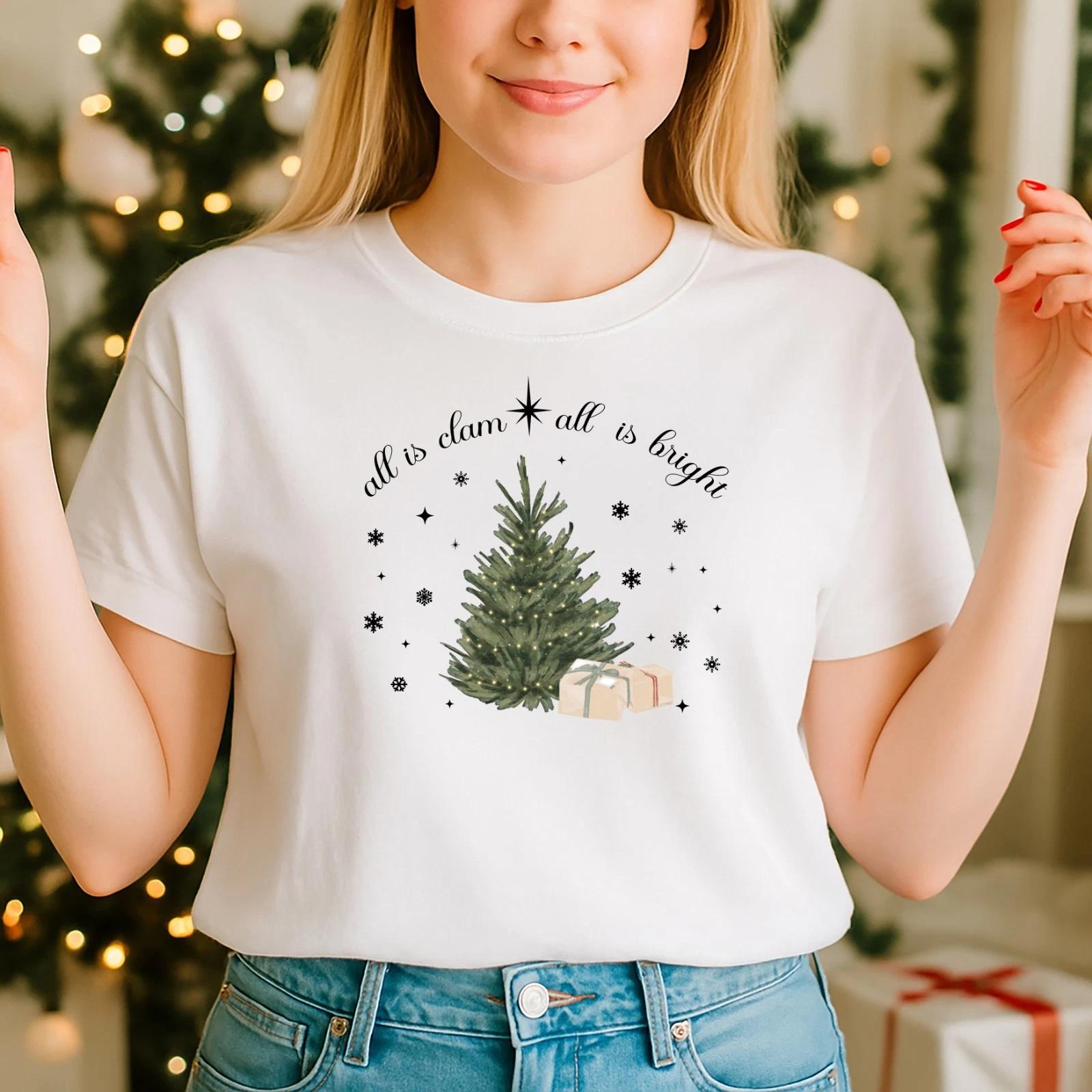 2025 Christmas unisex ,Night before Christmas Family, All is Bright CH) S