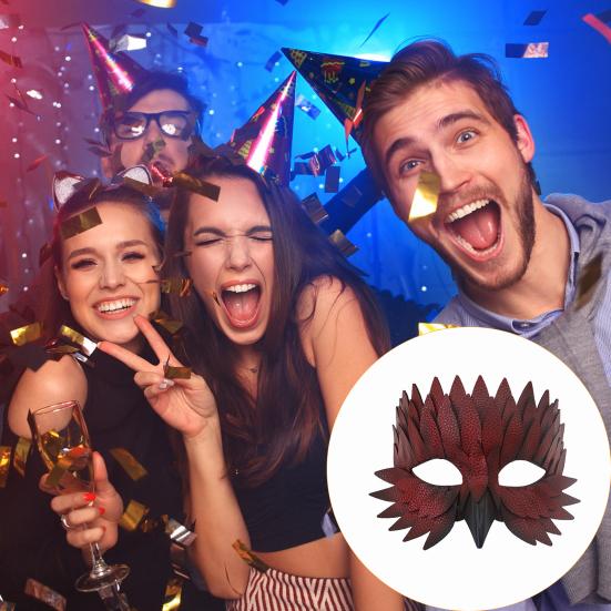 Halloweenský chránič obličeje Nastavitelný design Vícevrstvá pokrývka hlavy pro hraní rolí Chránič poloviny obličeje Cosplay Maškarní rekvizita