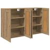 Wall Mounted Cabinet 2 pcs Artisan Oak Finish 69.5 x 34 x 90 cm