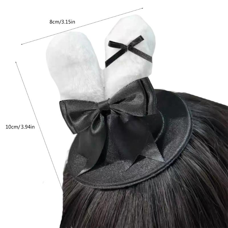 Anime Theme Rabbit Ears Hat Hair Clip For Women Girl Daily Outfit and Casual Theme Party Hair Styling Accessories