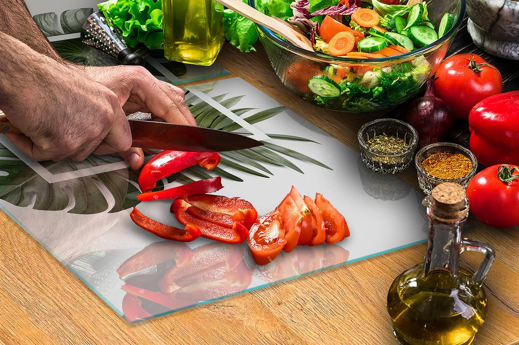 Glass protective plate for stove 2x45x52 Leaf
