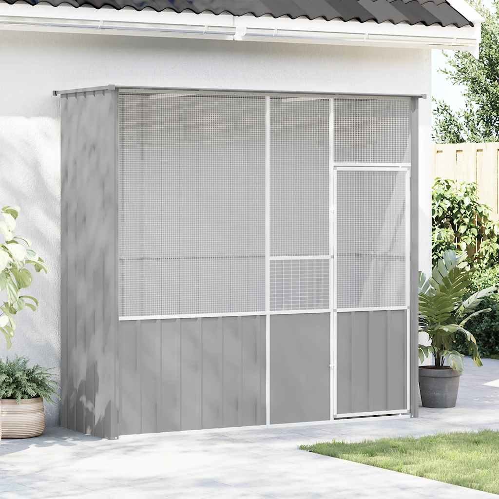 Vidaxl Aviary, Grey, 215X78X200 Cm, Galvanized Steel