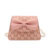 Solid Color Xiaoxiangfeng Children's Pearl Handbag Baby Cute Bow Chain Bag Diagonal Span Small Square Bag