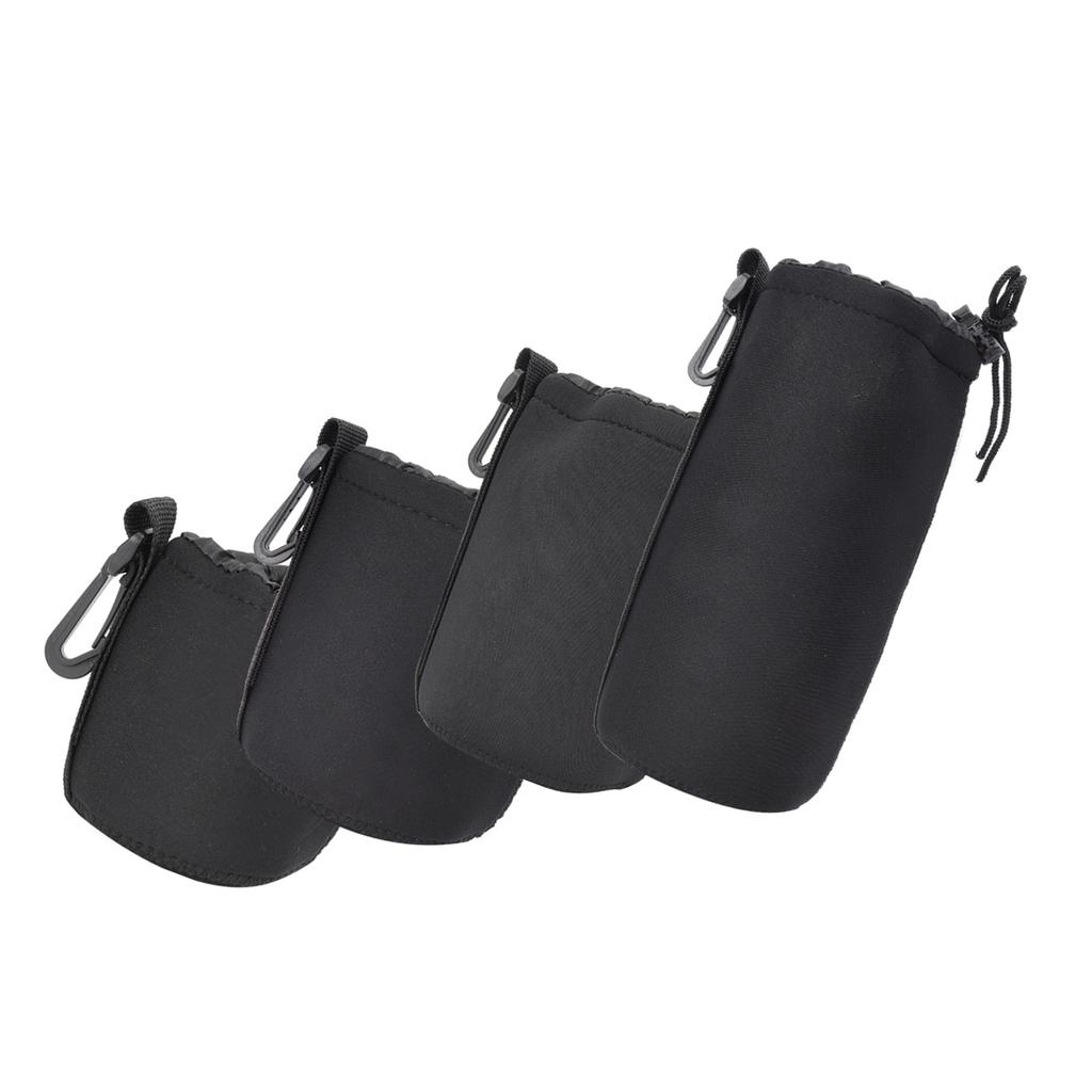 4PCS S M L XL Portable Neoprene Black Elastic Shock Absorption DSLR Camera Lens Cover Storage Bag