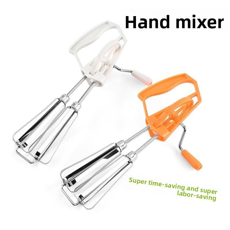 Stainless Steel Handheld Manual Egg Beater With Splash Guard For Home Baking And Cooking