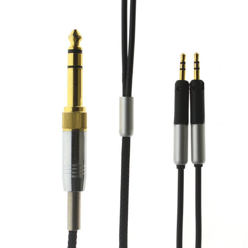 

6.353.5mm Male to 2 x 2.5mm Male Upgrade Cable Audio Cord for Audio-Technica ATH-R70x Headphones