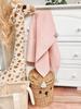Blanket / waffle blanket 75x100 Boho collection powder pink pompons