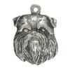 Griffon Bruxellois, Bruxelas Griffon - Colar de cachorro em caixa de presente, medalhão banhado a prata para fã de cachorro, pingente marcante da marca Art-Dog