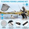 2 Pack Fishing Net with Telescopic Pole Handle, Fish Landing Net with Sturdy Collapsible Handle, Folding Nylon Mesh Landing Net for Saltwater