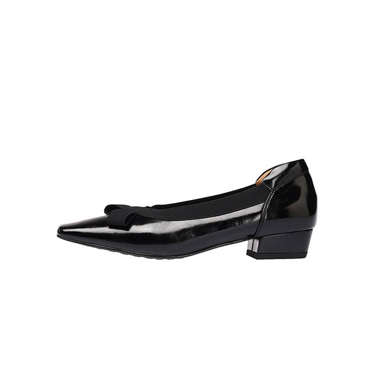 

Krazing Pot Cow Skin Square Toe Low Heels Summer Shoes Big Size 41 Women Butterfly-knot Mixed Color Modern Pumps 34 чёрный