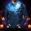 Men's Long Sleeve Hoodie Halloween Print Lightweight Pullover for Casual Wear