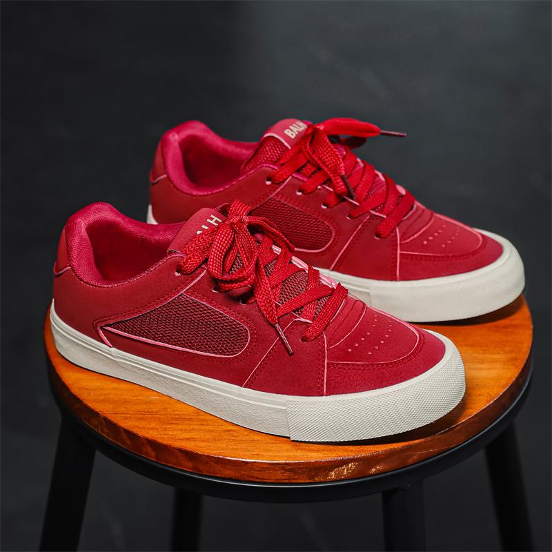 Men Skateboarding Shoes Canvas Thick Bottom Platform Shoes Comfortable Breathable Vulcanized Shoes Casual Sneakers Student Shoe