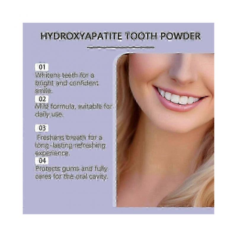 Hydroxyapatite Tooth Powder for Enamel Protection and Tooth Strengthening, Gentle and Effective Formula, Fresh Breath, Fluoride-Free Tooth Powder