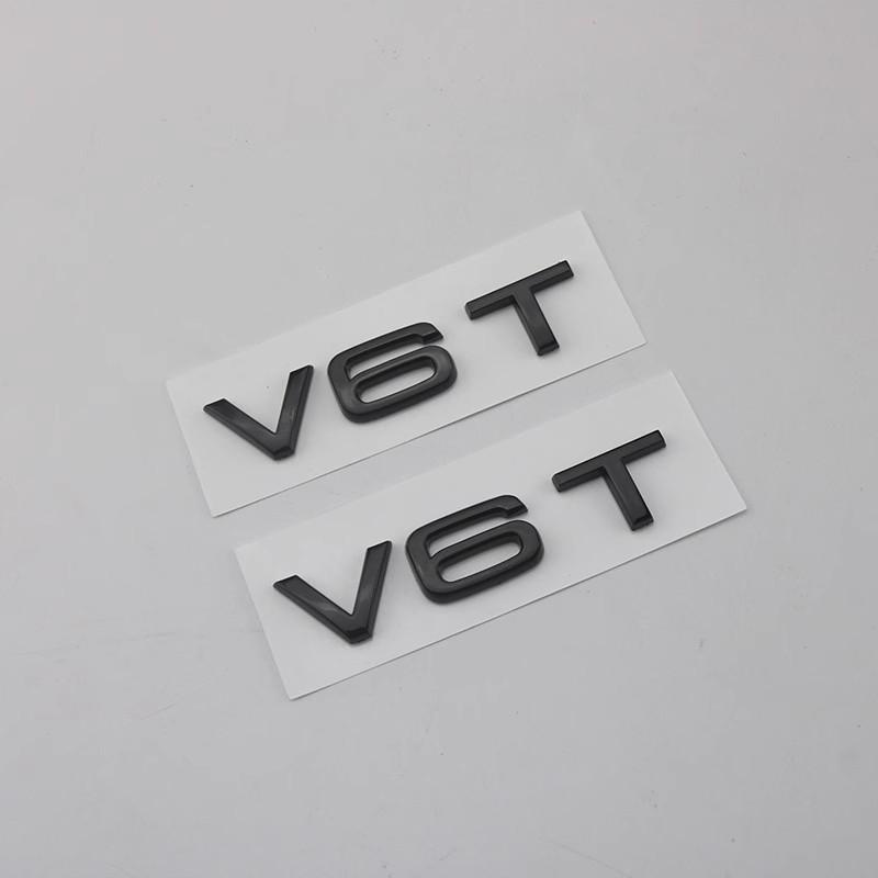 2X V6T V8T V10 3D ABS Chrome Glossy Black Emblem Car Badge JMFGK5 Sticker Decal for A6 A7 A8 S4 S5 S6 S7 S8 RS4 RS5 RS6 RS7 TT R8