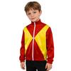 Kids Horse Rider Costume Color Block Mock Neck Zip Up Top Equestrian Training Competition Long Sleeve Outwear