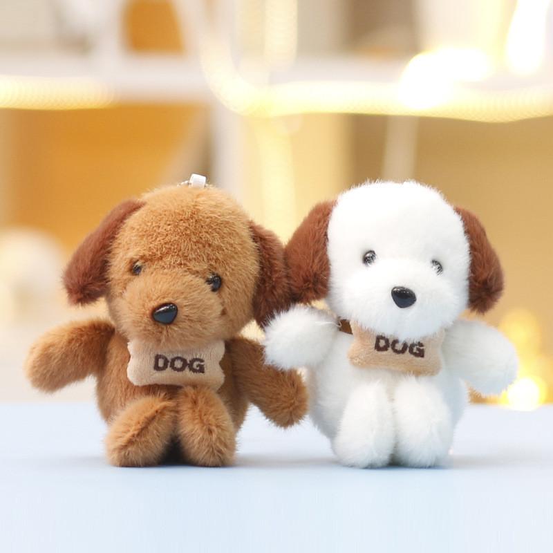 Süßer Knochen-Hund Plüsch Schlüsselanhänger Mit Super Weichem Kurzem Plüsch Für Taschen Dekoration Und Geschenk