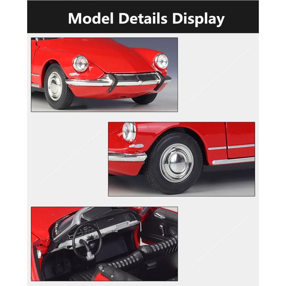 Welly 1/24 Citroen DS19 Cabriolet Alloy Luxy Car Model Diecast Metal Classic Retro Car Sports Vehicle Model Simulation Kids Gift