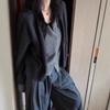 Premium Gray Round Neck Wool Cardigan - Women's Autumn/Winter Color Block Fashion.