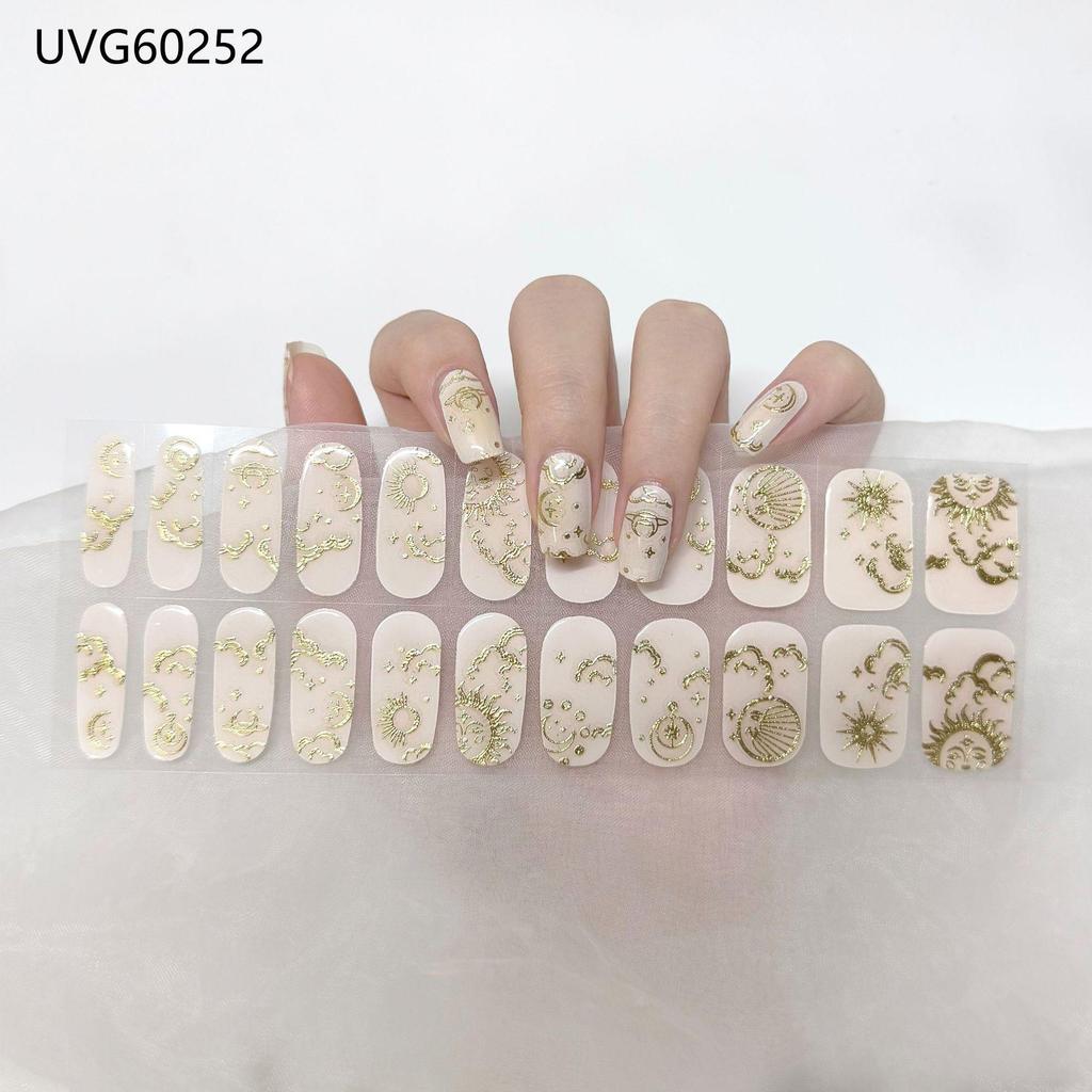 Transparent Nude UV Gel Nail Art Stickers: Semi-Cured, Semi-Baked Manicure Sheets