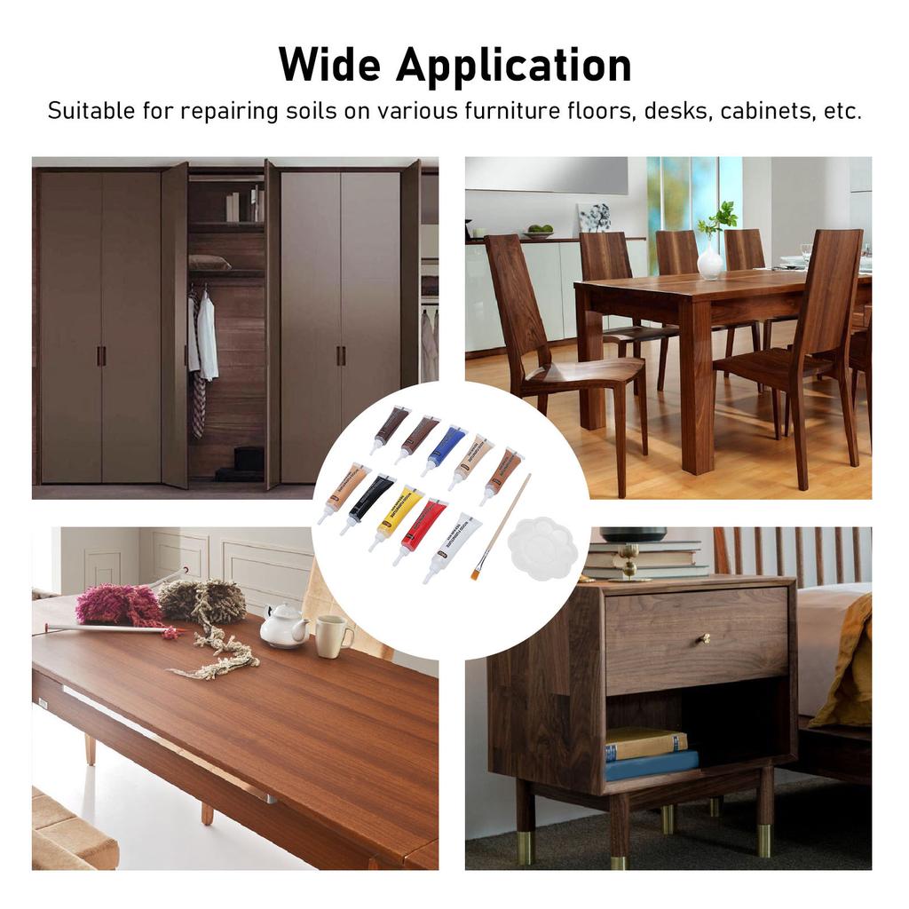 Wood Furniture Repair Kit 10 Fundamental Color Wood Putty Cabinet Touch Up Kit for Home