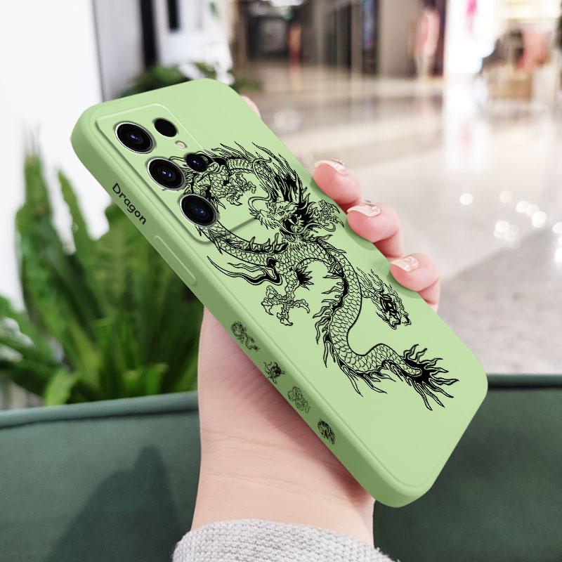 

Dragon Groaned Phone Case For Samsung Galaxy S26 Plus Ultra Silicone Cover Galaxy S26 Ultra світло-зелений колір