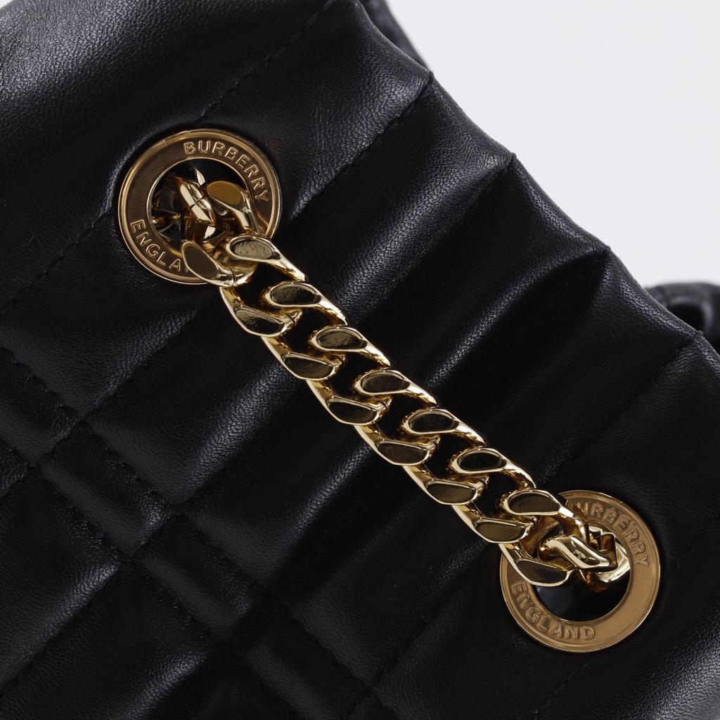 Burberry Quilted Lola Mini Backpack Backpack Daypack 80538151 TB Logo Black Leather Women Used