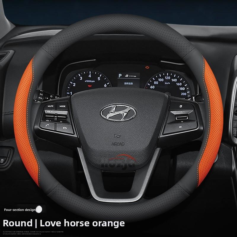 Kožený potah na volant do auta pro Hyundai Tucson Kona Elantra Santa Fe Sonata Creta Palisade Ioniq 5 2022 2023 2024 2025 2026