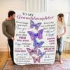 A Cozy Fleece Blanket Featuring a Butterfly Design Embodies The Everlasting Love And Care That Grandparents Have for Their Granddaughter. Th