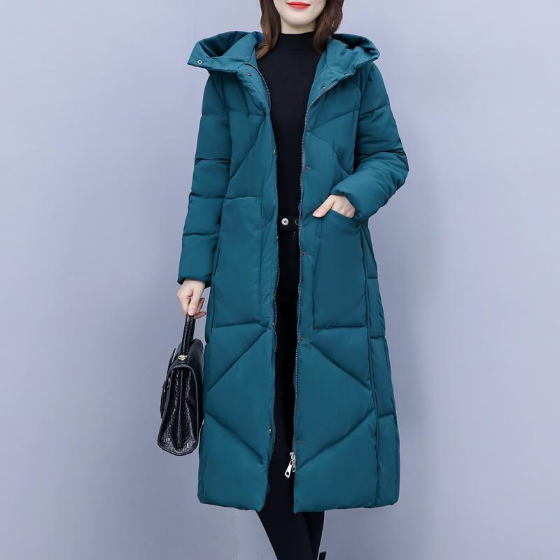 

Длинная куртка для женщин больших размеров, зимнее пальто, модное свободное толстое теплое зимнее пальто, женские парки с капюшоном 6XL чёрный