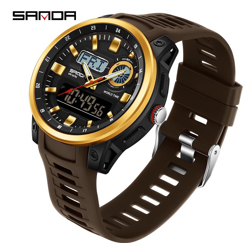 SANDA Multi-Time Zone Sports Watch with Alarms & Summer Time Feature