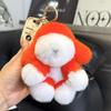Real Natural Mink Fur Puppy Keychain Pendant Cute Dog Doll Toys Keyring Handbag Charm Ornament Pompom Plush Jewelry Gifts