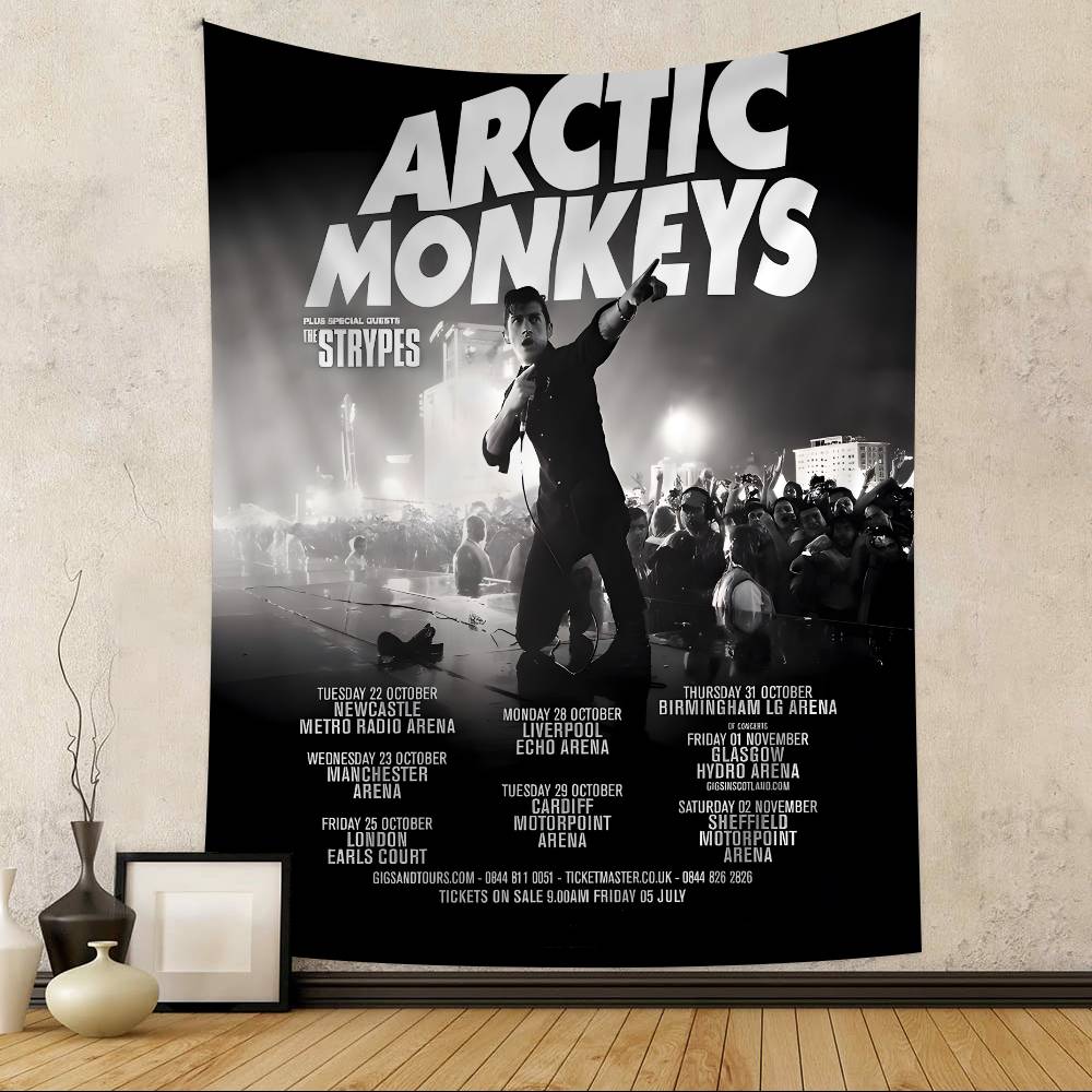 Vintage Arctic Monkeys Rock Band Music Printed Large Wall Tapestry Art Science Fiction Room Home Decor Decor Blanket